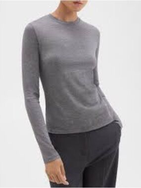 Theory Gray Crewneck Tee 94% cotton 6% spandex 1007